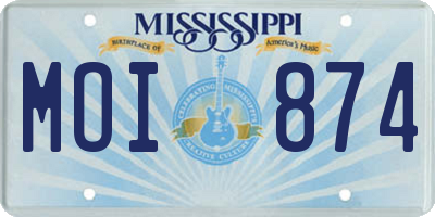 MS license plate MOI874