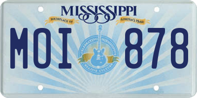 MS license plate MOI878