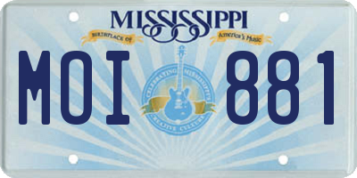 MS license plate MOI881