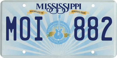 MS license plate MOI882