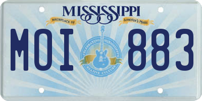 MS license plate MOI883