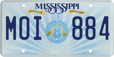 MS license plate MOI884