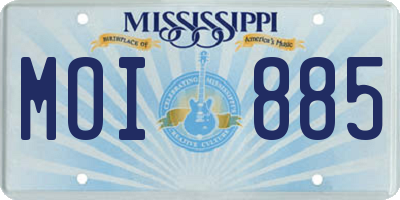 MS license plate MOI885