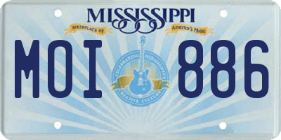 MS license plate MOI886