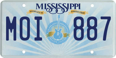 MS license plate MOI887