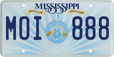 MS license plate MOI888