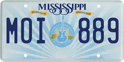 MS license plate MOI889