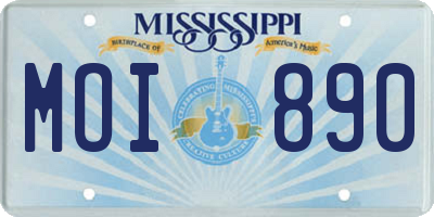 MS license plate MOI890