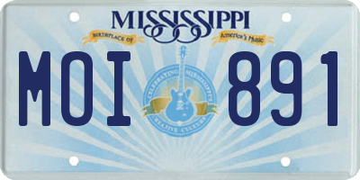 MS license plate MOI891