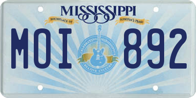 MS license plate MOI892