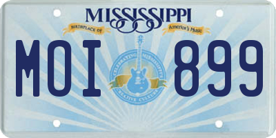 MS license plate MOI899