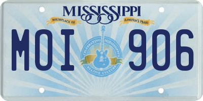 MS license plate MOI906