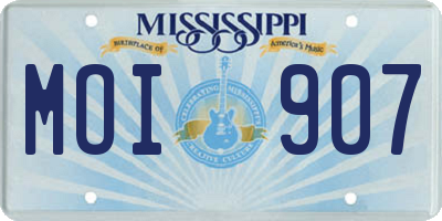 MS license plate MOI907