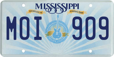 MS license plate MOI909