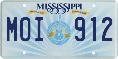 MS license plate MOI912