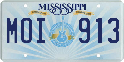MS license plate MOI913