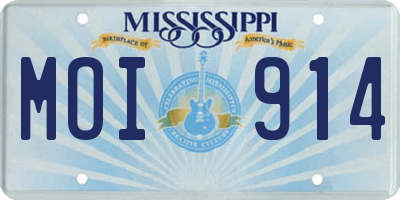 MS license plate MOI914