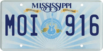 MS license plate MOI916
