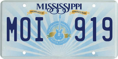 MS license plate MOI919