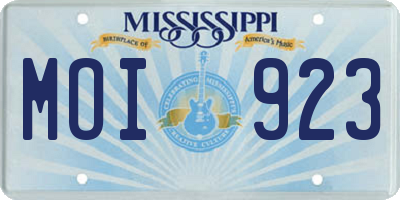 MS license plate MOI923