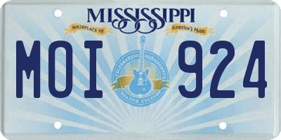 MS license plate MOI924