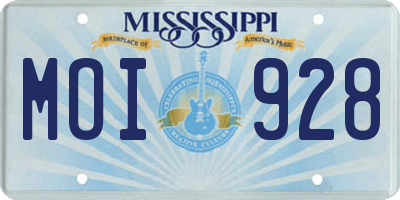 MS license plate MOI928