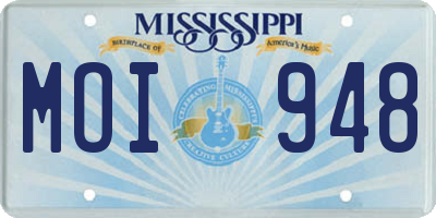 MS license plate MOI948