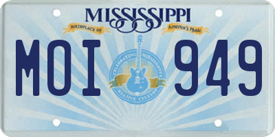 MS license plate MOI949