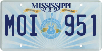 MS license plate MOI951