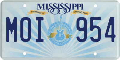 MS license plate MOI954