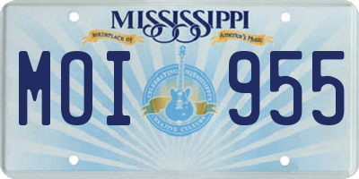 MS license plate MOI955