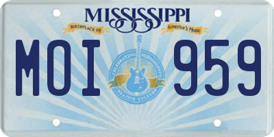 MS license plate MOI959