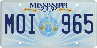 MS license plate MOI965
