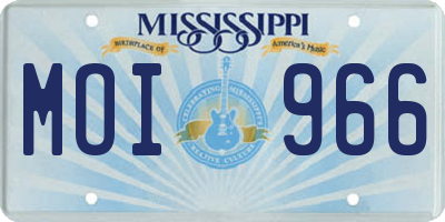 MS license plate MOI966