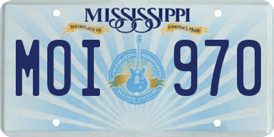 MS license plate MOI970