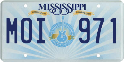 MS license plate MOI971