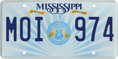 MS license plate MOI974