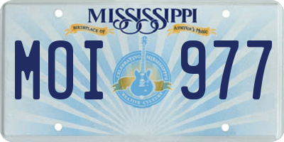 MS license plate MOI977