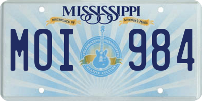 MS license plate MOI984