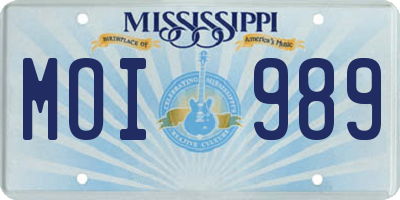 MS license plate MOI989