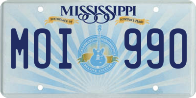 MS license plate MOI990