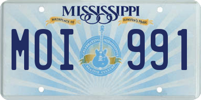 MS license plate MOI991