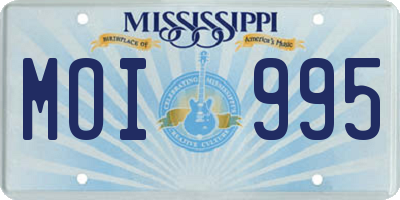 MS license plate MOI995
