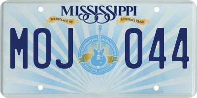 MS license plate MOJ044