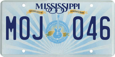 MS license plate MOJ046