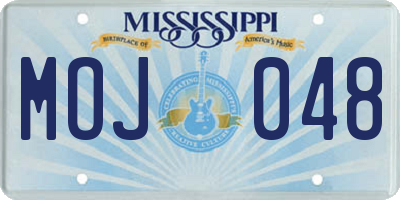 MS license plate MOJ048