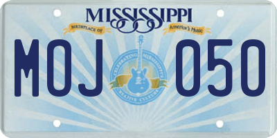 MS license plate MOJ050