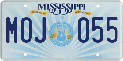 MS license plate MOJ055
