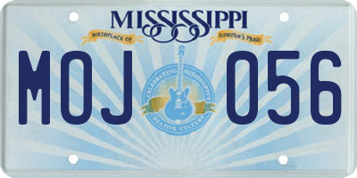 MS license plate MOJ056