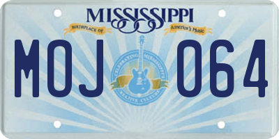 MS license plate MOJ064